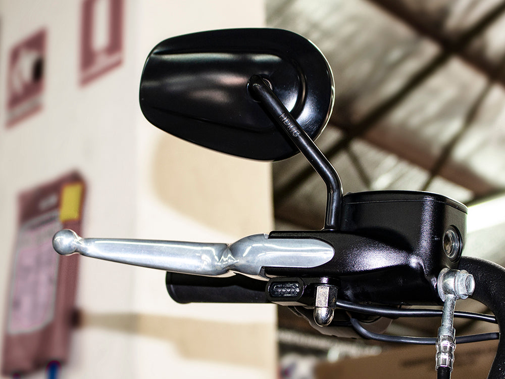 Under Perch Turn Signals - Black. Fits Softail 1984-2014, Dyna 1991-2017 & Sportster 1982-2003.