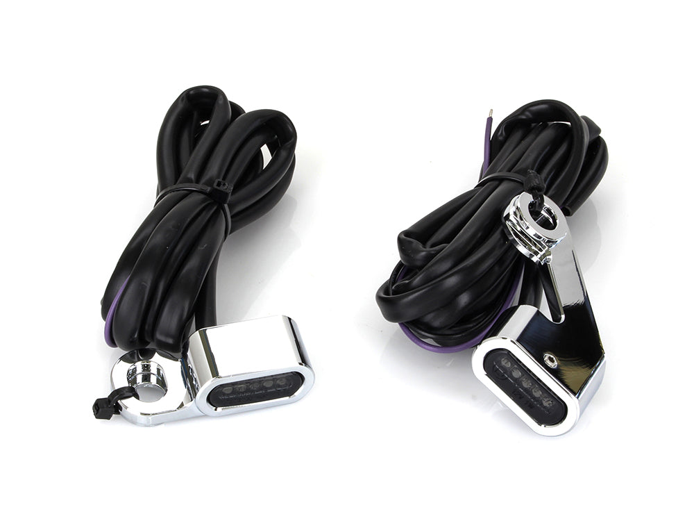 Under Perch Turn Signals - Chrome. Fits Softail 2015-2024 & Touring 2009-2023 Models with Cable Clutch.