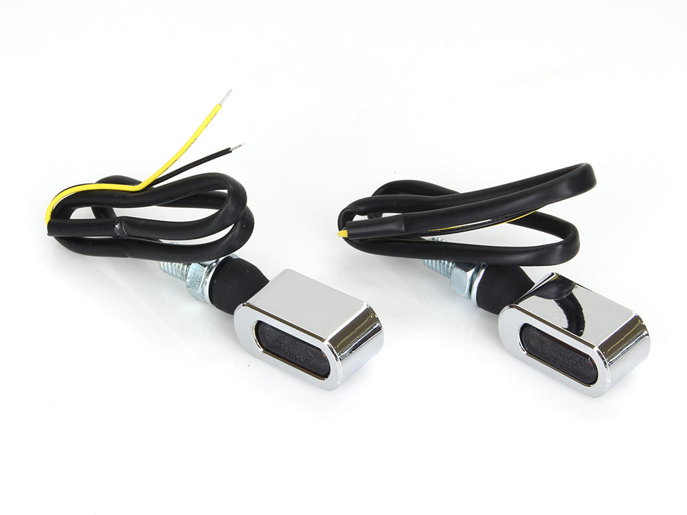 Slim Line LED Turn Signals - Chrome. Matches Front Under Perch Indicators.