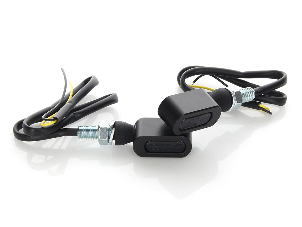 Slim Line LED Turn Signals - Black. Matches Front Under Perch Indicators.