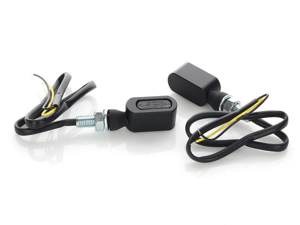 Slim Line LED Turn Signals - Black. Matches Front Under Perch Indicators.