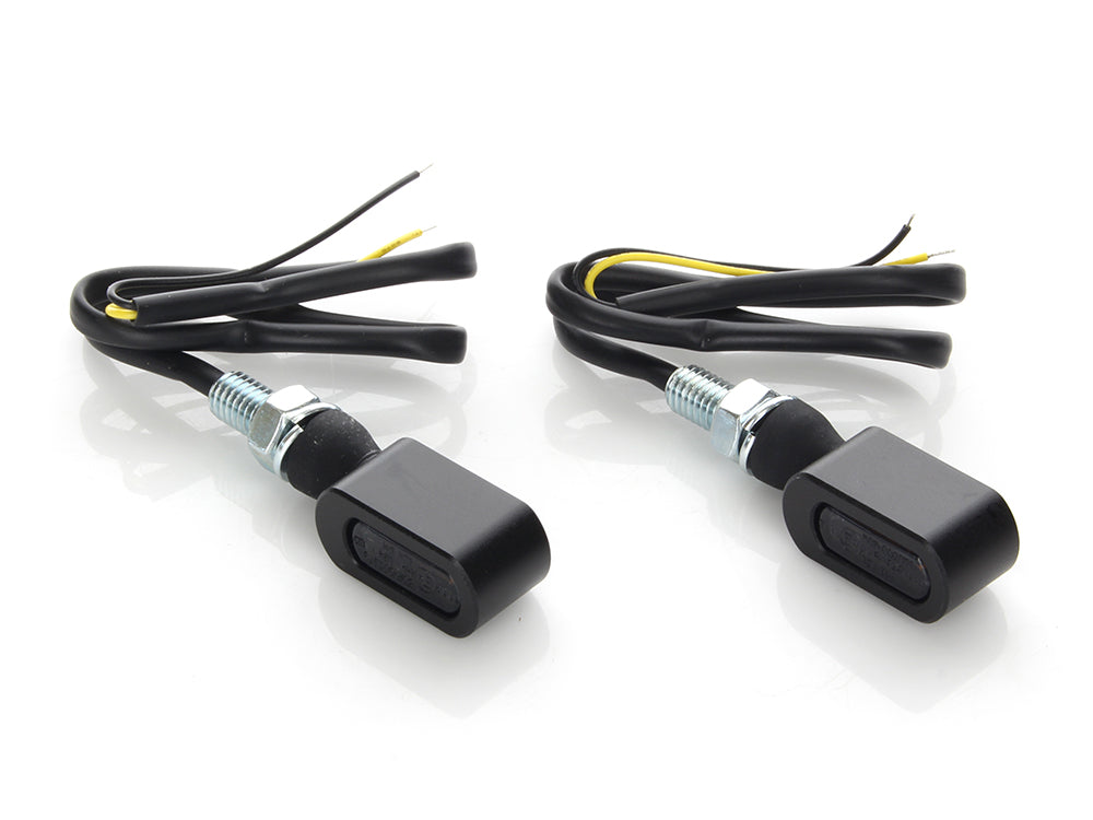 Slim Line LED Turn Signals - Black. Matches Front Under Perch Indicators.