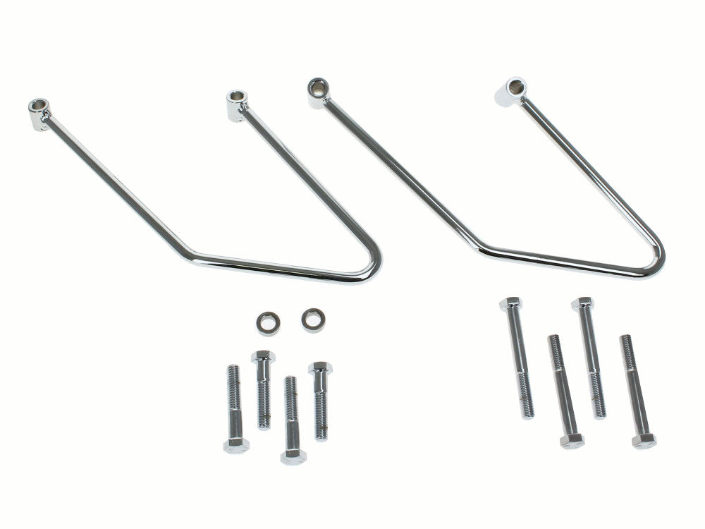 Saddlebag Supports - Chrome. Fits FX Softail 2006-2015 & Fatboy 2007-2017