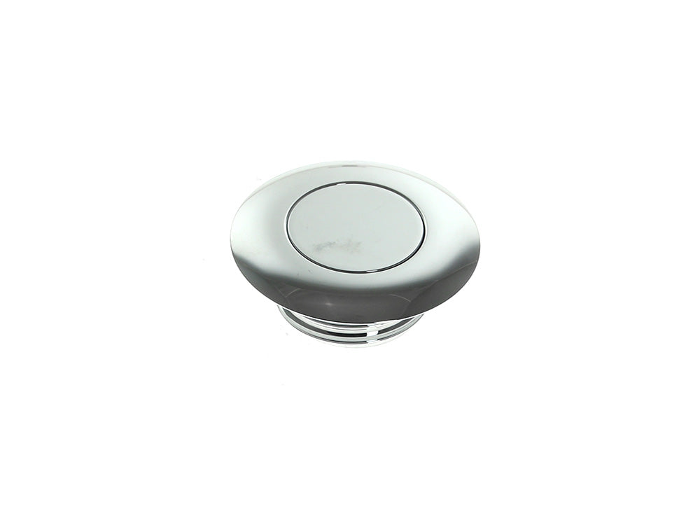 Flush Mount Pop-Up Fuel Cap – Chrome. Fits Big Twin 1996up & Sportster 1996-2021 – Rollies Speed Shop