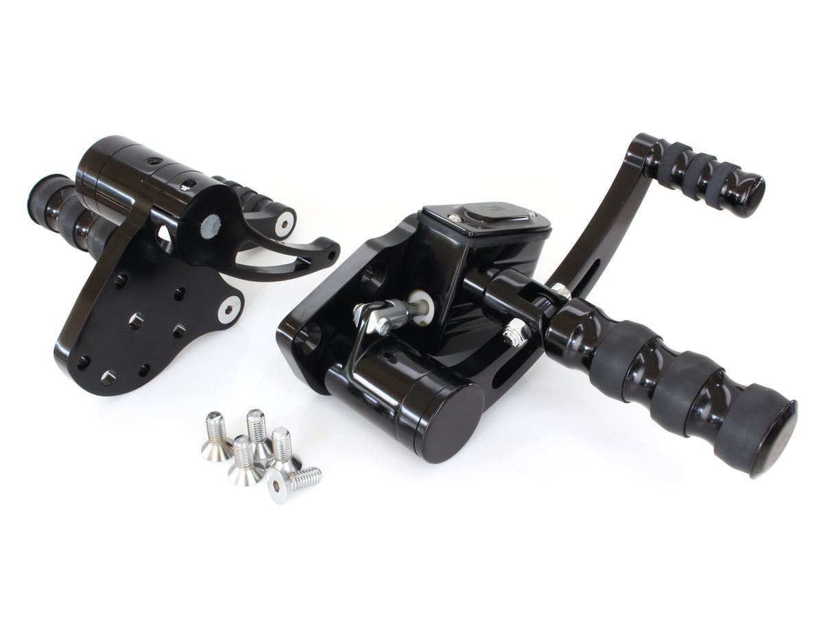 Standard Length Forward Controls - Black. Fits Softail 1984-1999 & 4Spd Big Twins 1936-1986