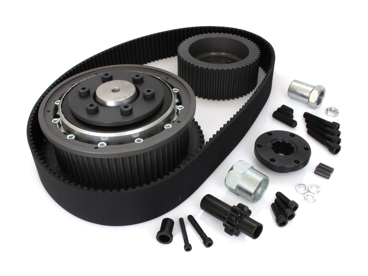 2in. Electric Start Open Primary Belt Drive Kit. Fits Big Twin 1970-1978 with Ratchet Lid Transmission.