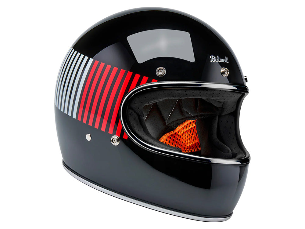 Gringo Helmet - Raceflow Gloss Black, Red, White & Blue. Size Medium with ECE R22.06 Compliance