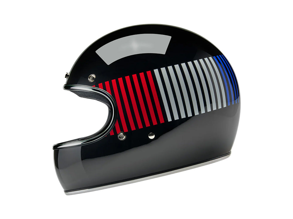 Gringo Helmet - Raceflow Gloss Black, Red, White & Blue. Size Medium with ECE R22.06 Compliance