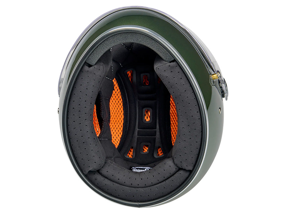 Gringo S Helmet - Metallic Dart Green. Size Medium with ECE R22.06 Compliance