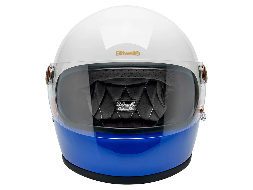 Gringo S Helmet - Apex Gloss White, Red & Blue. Size Medium with ECE R22.06 Compliance