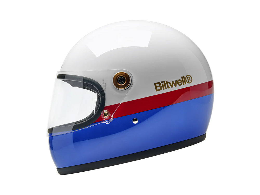 Gringo S Helmet - Apex Gloss White, Red & Blue. Size X-Large with ECE R22.06 Compliance