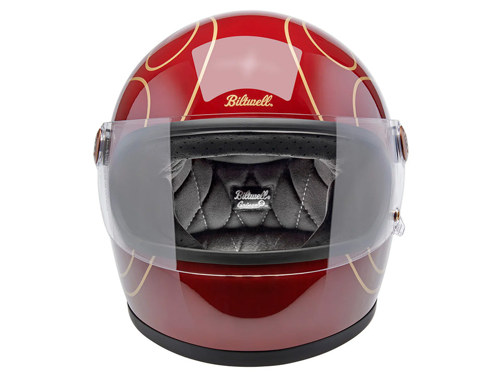 Gringo S Helmet - Gloss Garnet Red with Flames. Size XX-Large with ECE R22.06 Compliance
