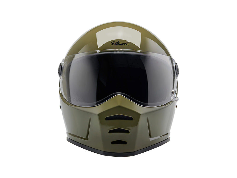 Lane Splitter Helmet - Gloss Olive Green. Size Small with ECE R22.06 Compliance