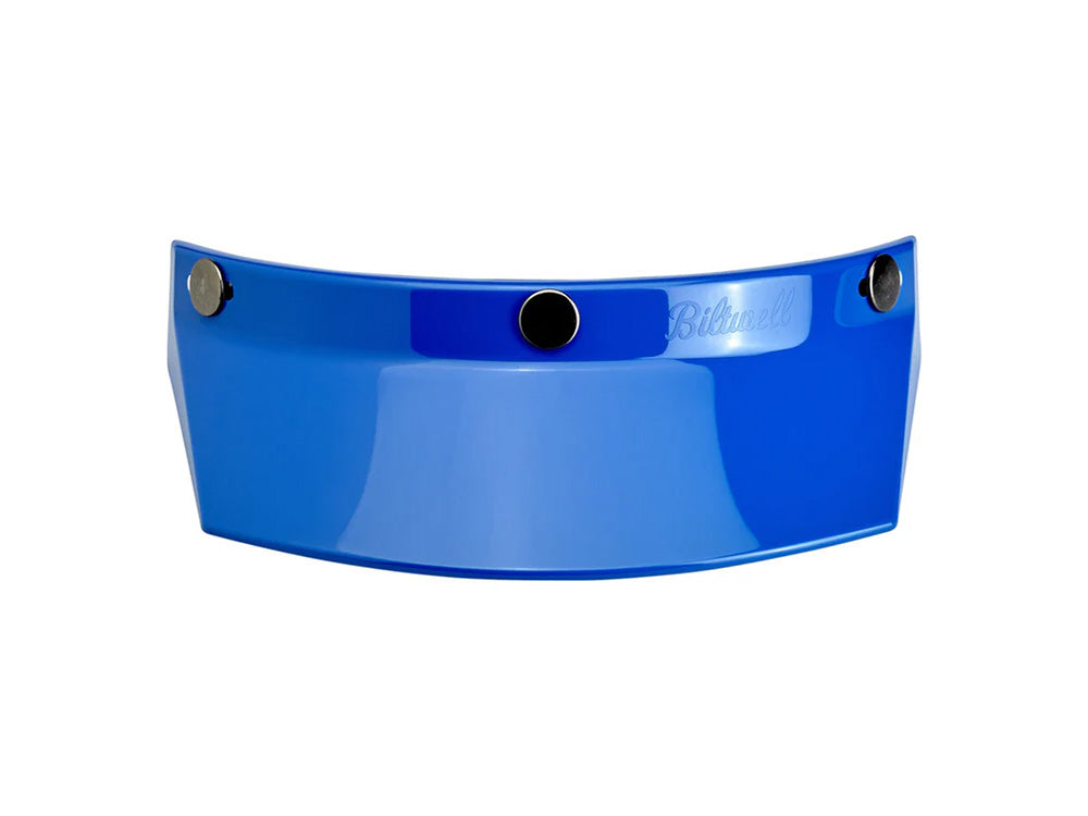 Moto Visor - Blue. Fits Gringo Helmets & Most Helmets With 3 Studs Along The Top