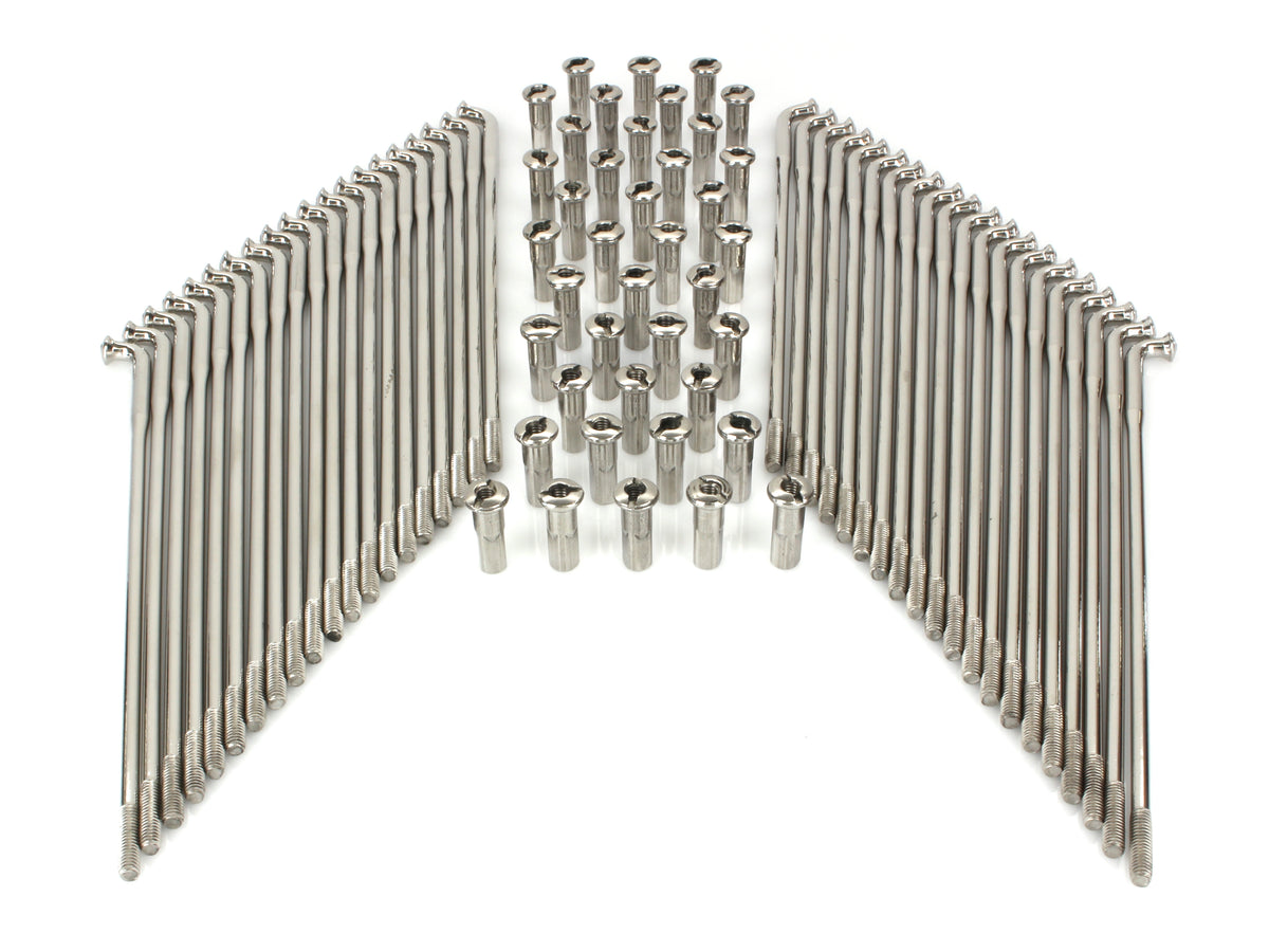 16in. Spokes - Polished Stainless Steel. Fits Original Style H-D Deep Drop Center Rim when used in conjunction with 1997up H-D style Rear Hub or H-D Style Wide Glide Front Hub.