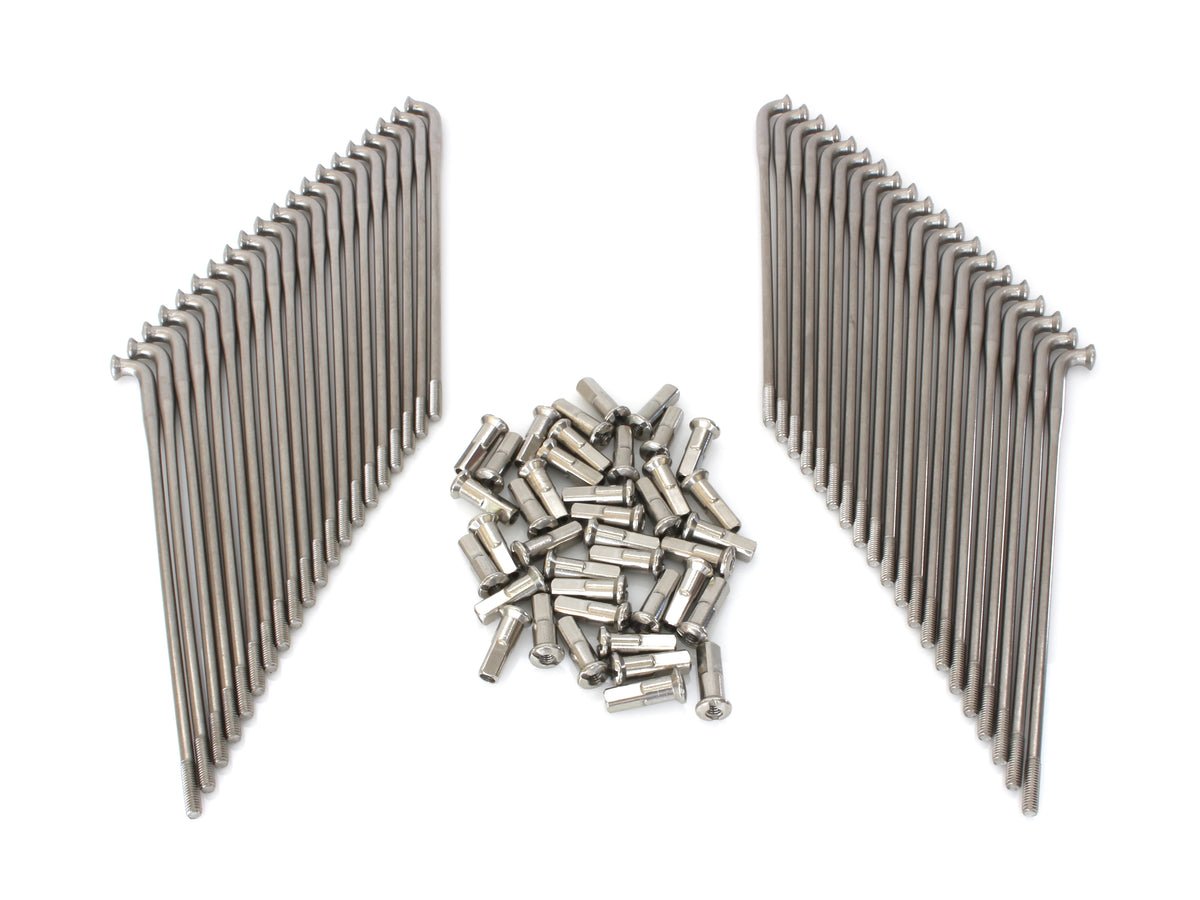 16in. Heavy Duty Spokes - Stainless Steel. Fits Original Style H-D Deep Drop Center Rim when used in conjunction with 1997up H-D style Rear Hub or H-D Style Wide Glide Front Hub.
