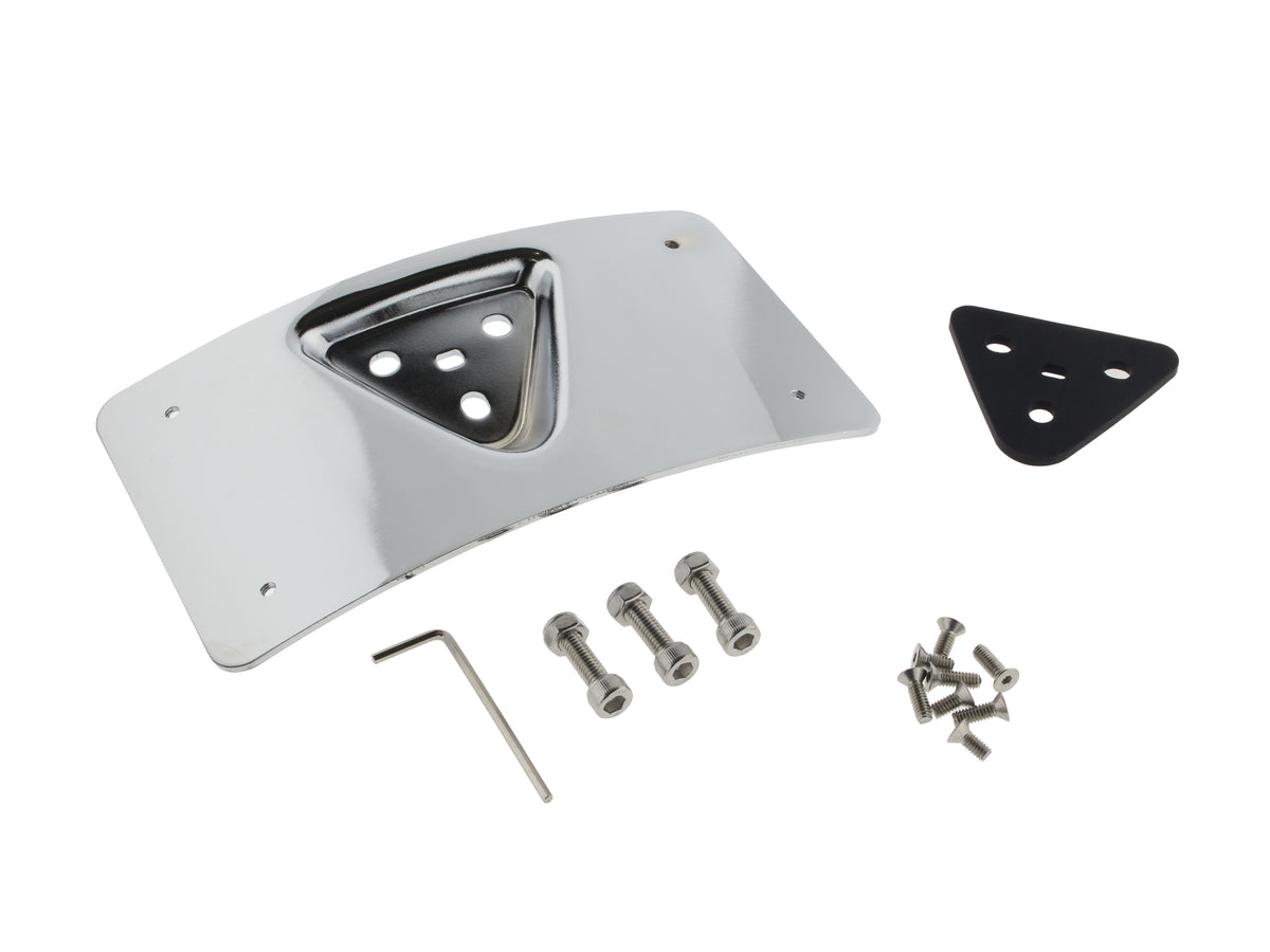 Curved Radius Laydown Number Plate Backing Plate - Chrome.