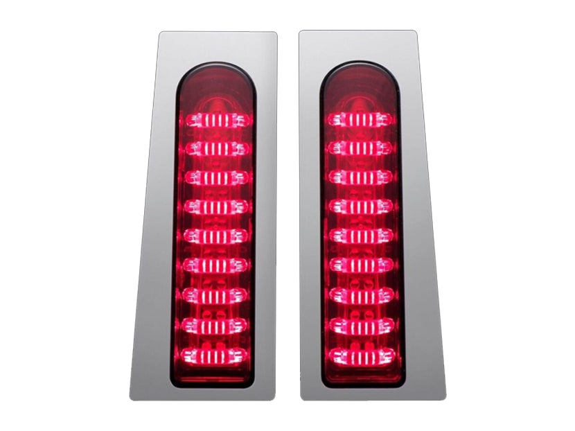 ProBeam LED Fillerz. Red with Smoke Lens - Chrome. Fits Ultra & Road King Touring Models 2014-2023 & Street/Road Glide ST 2022-2023