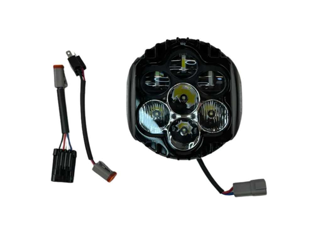 Shark Demon LED Headlight Kit - Black. Fits most Touring models with Batwing Fairings 1994-2024