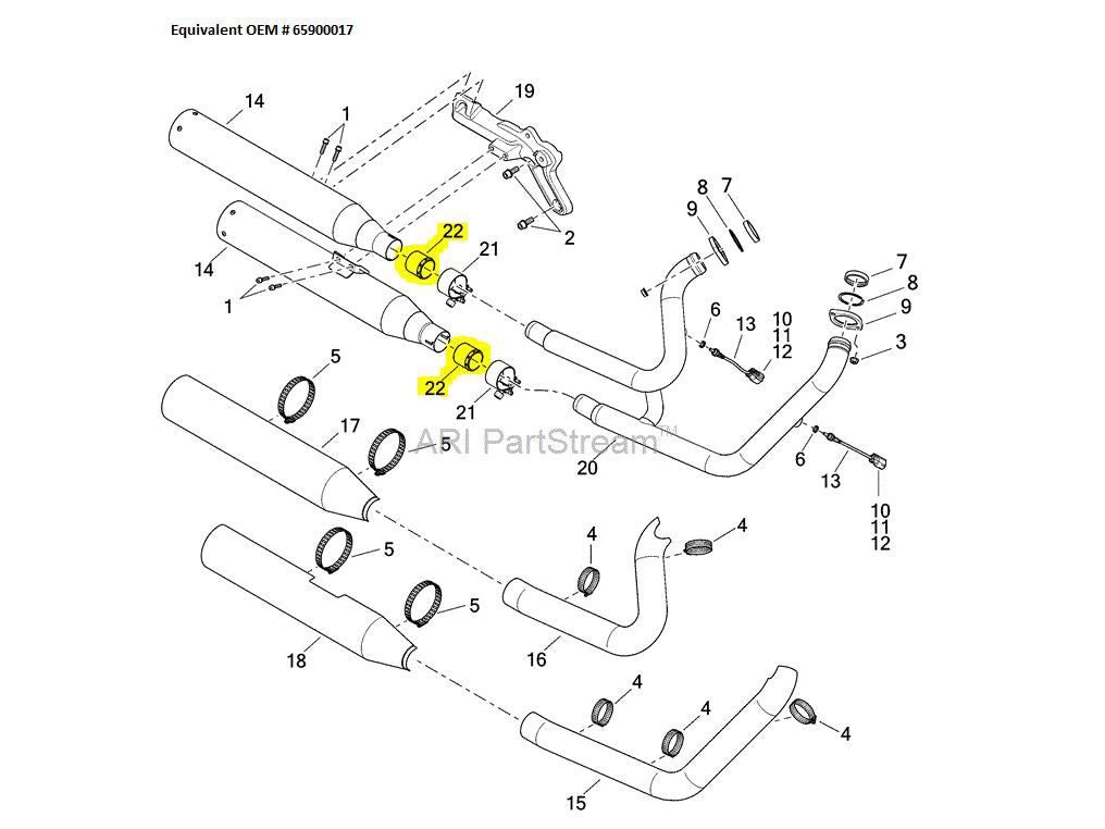 Exhaust Header to Muffler Gaskets - Pair. Fits most Softail 2018up & Sportster 2018-2021