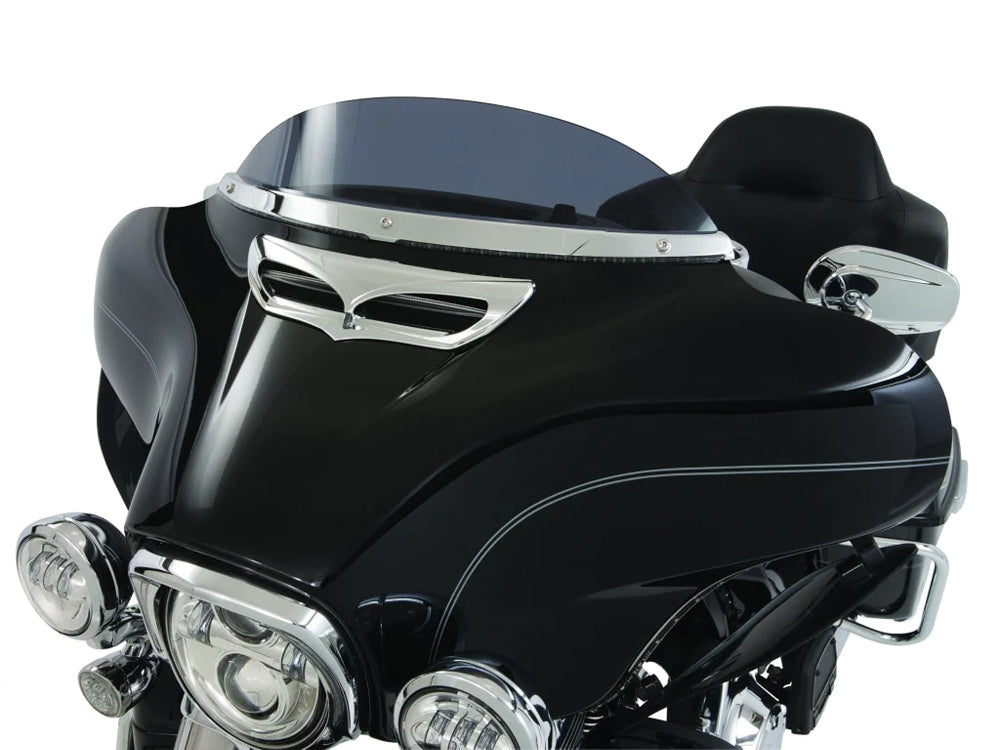 Horizon LED Windshield Trim with Sequential Amber Turn, White Run & Smoke Lens - Chrome. Fits Touring 2014-2023