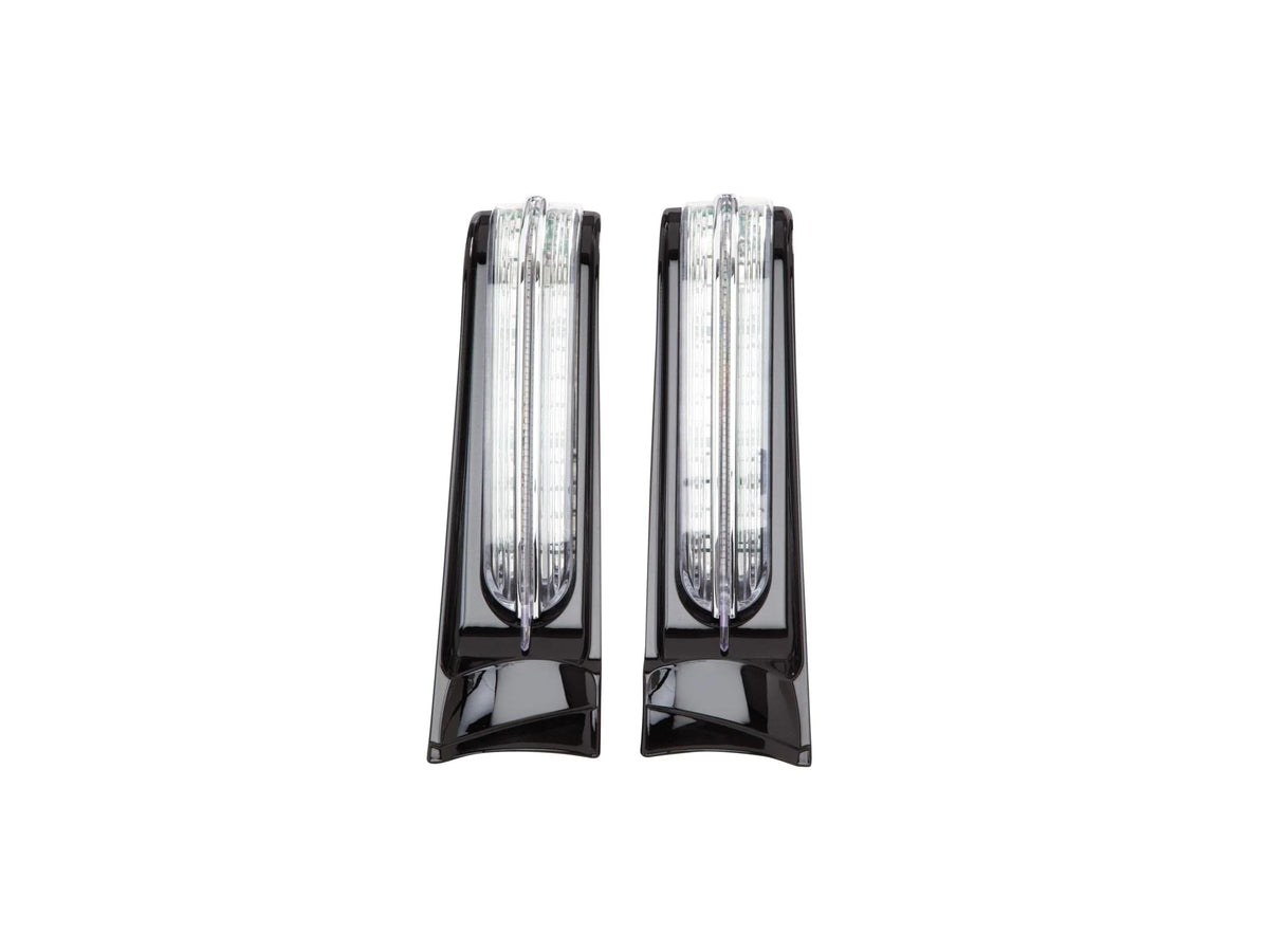 LED Filler Panel Lights. Red Run & Brake with Amber Turn and Black Housing. Fits Ultra & Road King Touring Models 2014-2024 & Street/Road Glide ST 2022-2023