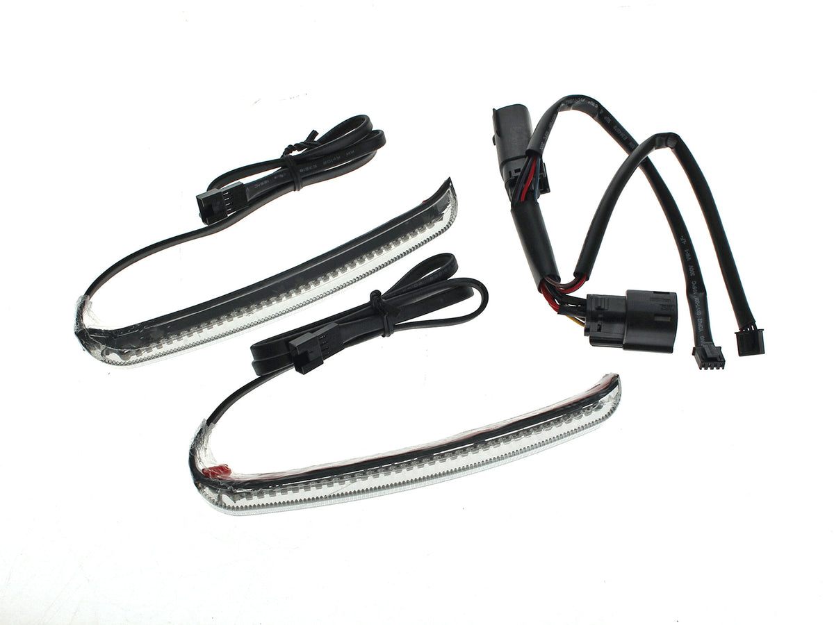 Bag Blades Saddlebag Lights. Red Run & Brake, Amber Turn with Smoke Lens. Fits Touring 2014up.