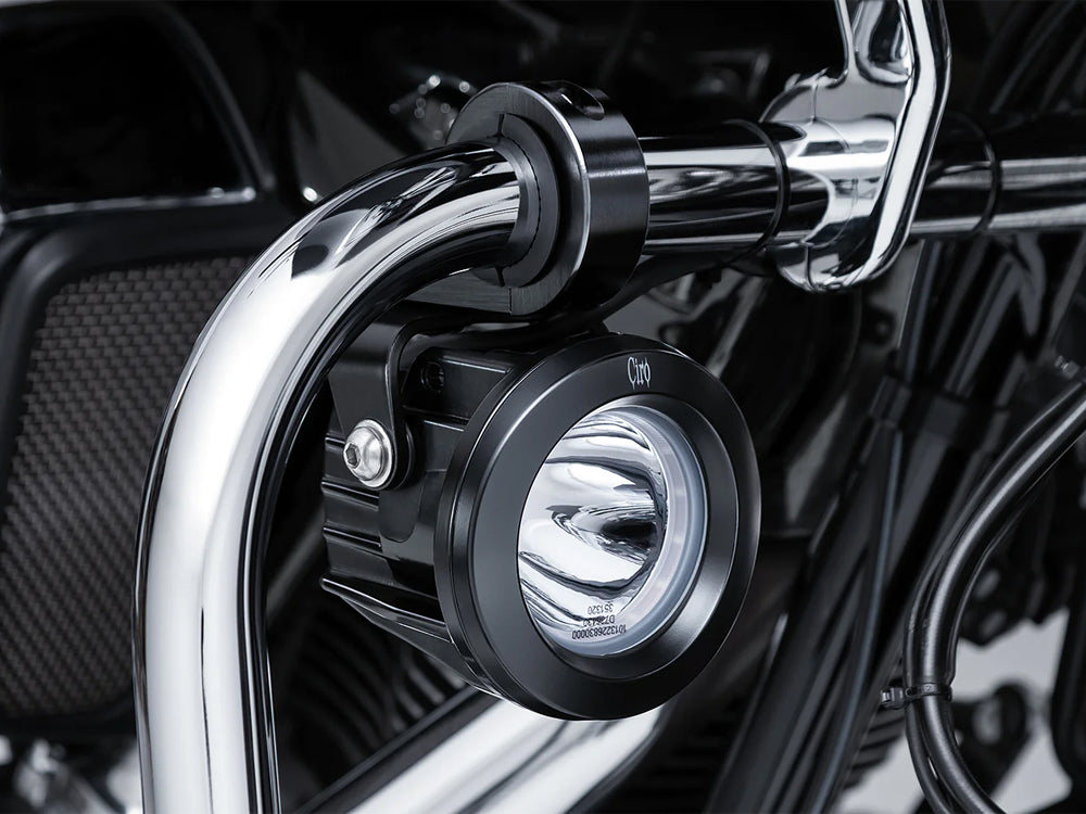 TAC-10 Light Cannons Passing Lamp Kit. Engine Guard Mounted Driving Lights - Black. Fits 1-1/4in. Engine Guard Tubing.