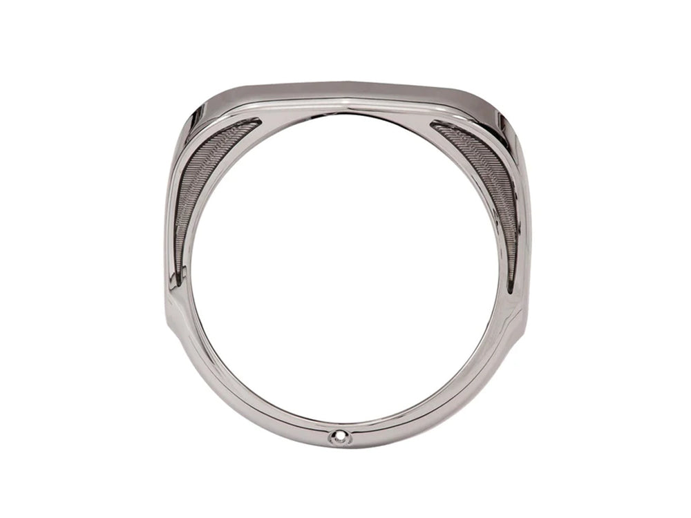 Fang LED Headlight Bezel with White Running Lights - Chrome. Fits Touring 2014-2023