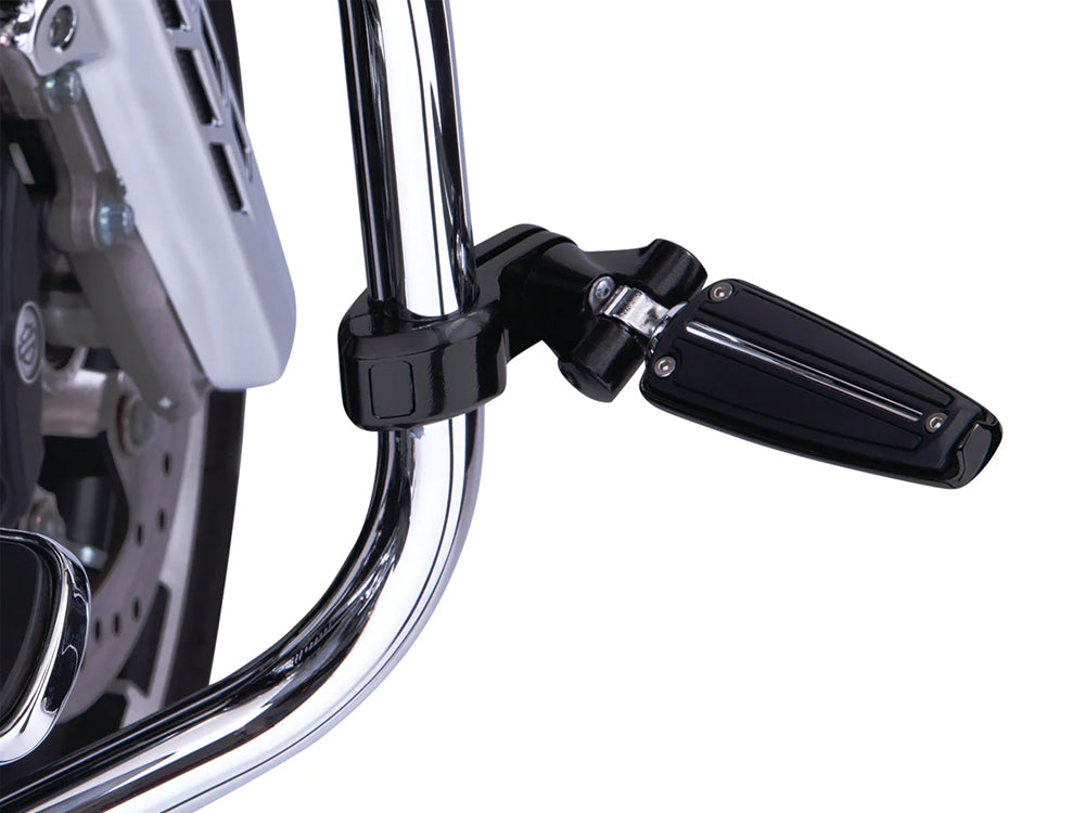 Footpeg Mounts with 1-1/4in. Hingeless Clamps - Black