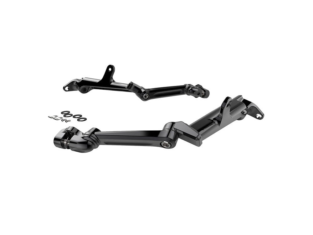 Standard Length Frame Mounted, Adjustable Cruise Arm Highway Peg - Black. Fits Street Glide & Road Glide 2024up
