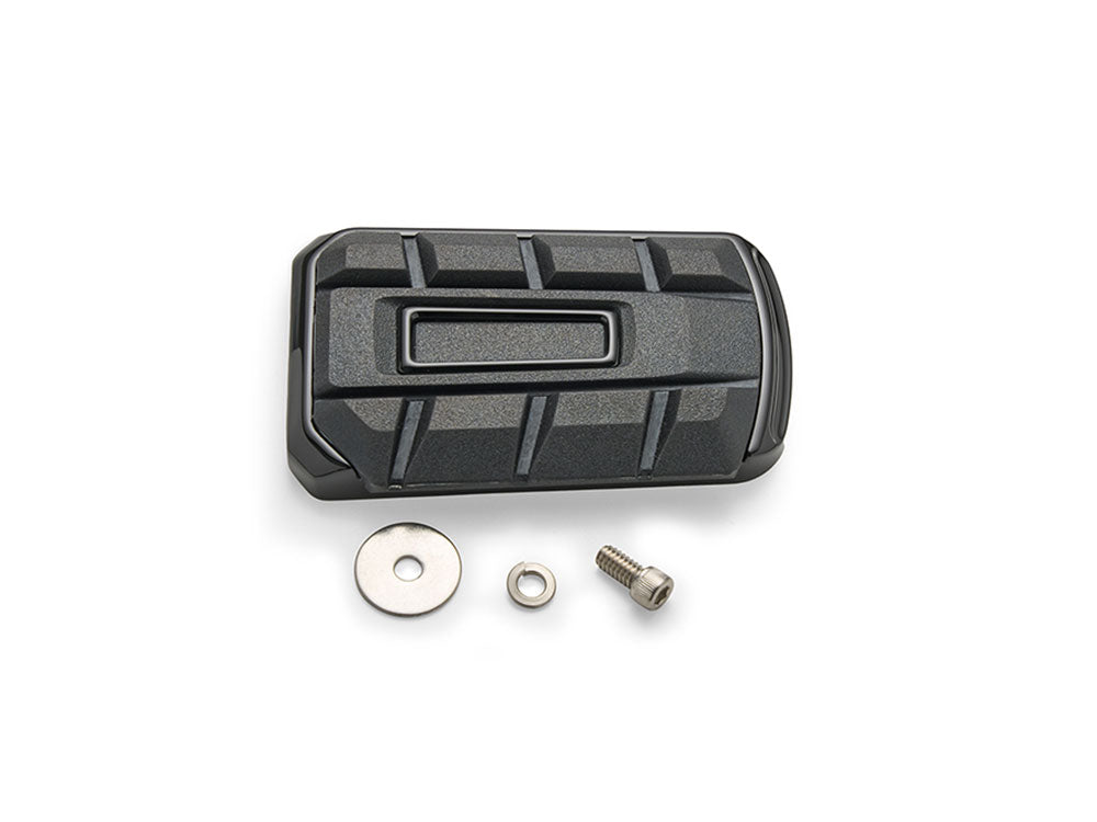 Chicane Brake Pedal Pad - Black. Fits Touring 1980up, FL Softail 1986-2017 & Dyna Switchback 2012-2016