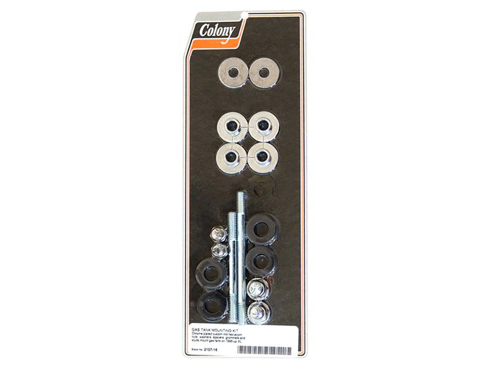 Fuel Tank Mount Kit - Chrome. Fits Sportster 1996-2003.