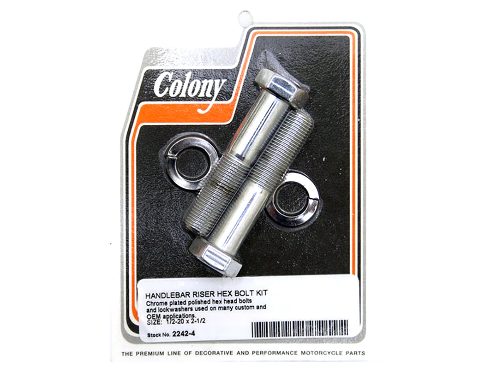 Hex Head 1/2-20 x 2-1/2in. Riser Bolts - Chrome.