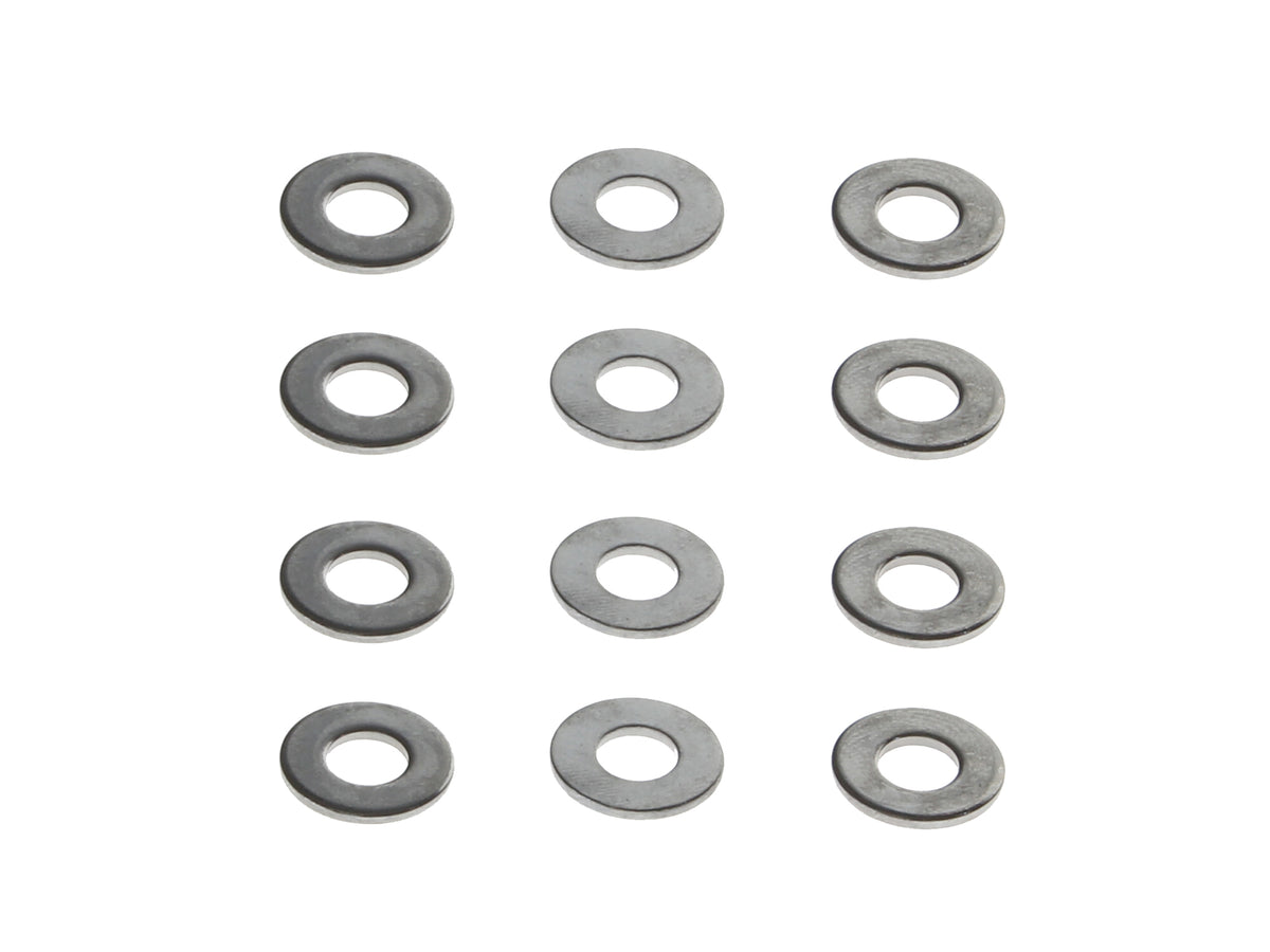1/4in. Flat Washers - Chrome. Pack 12.