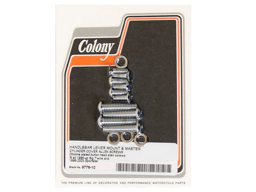 Handlebar Control Bolts - Chrome. Fits Big Twin 1996-2024 & Sportster 1996-2003
