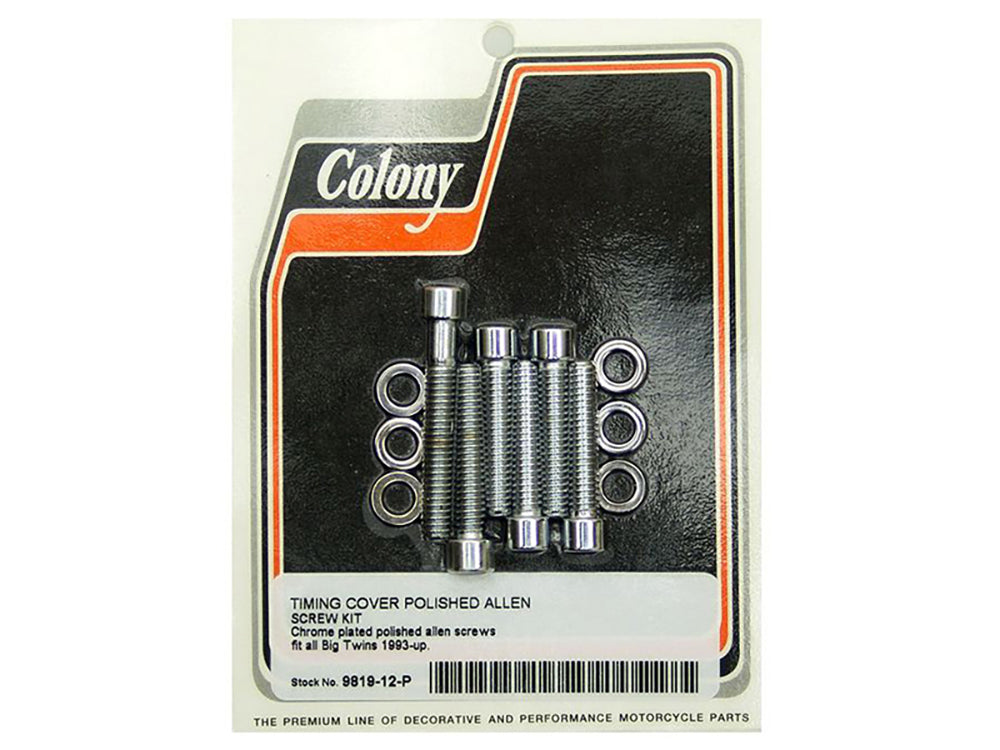 Polished Allen Head Cam Cover Bolts - Chrome. Fits Big Twin 1993-1999.