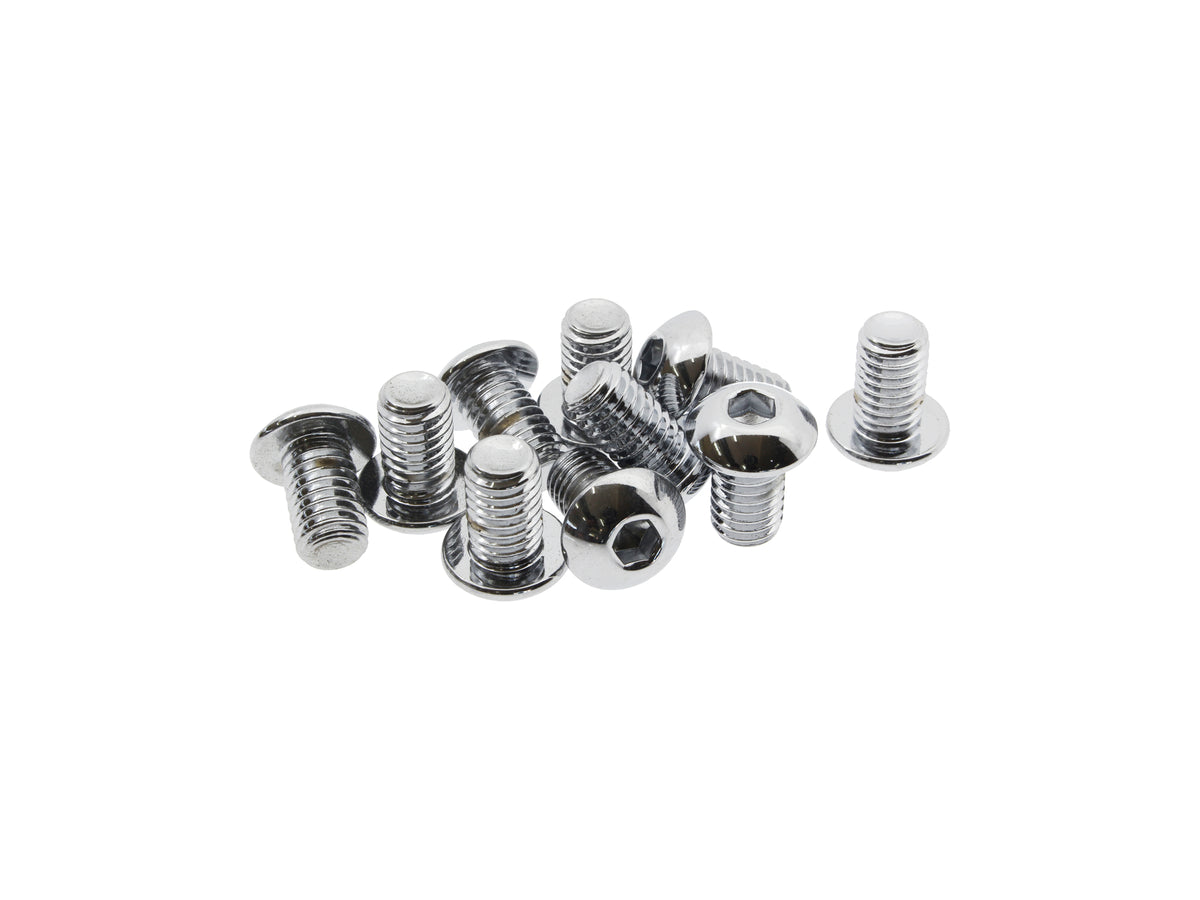 3/8-16 x 5/8in. UNC Button Head Allen Bolts - Chrome. Pack 10.