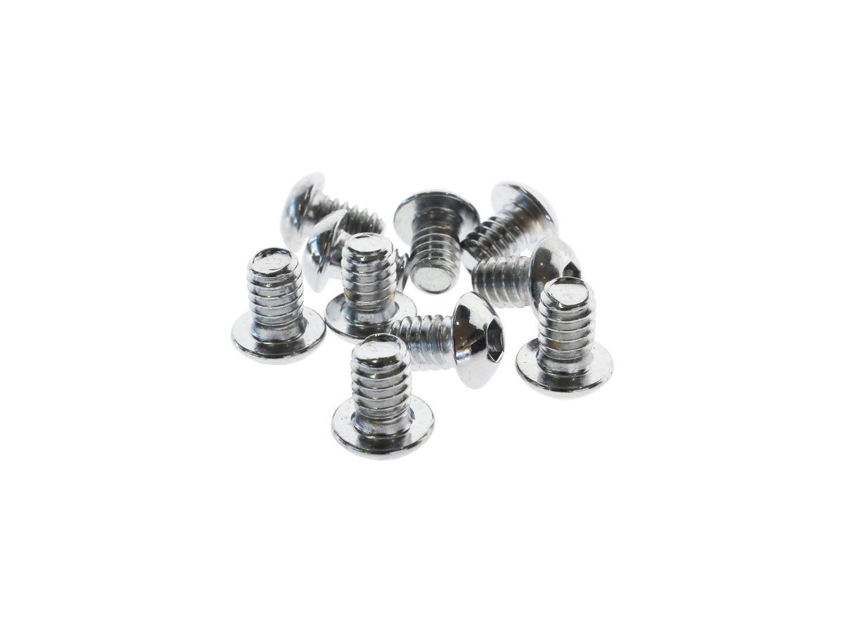 1/4-20 x 3/8in. UNC Button Head Allen Bolts - Chrome. Pack 10.