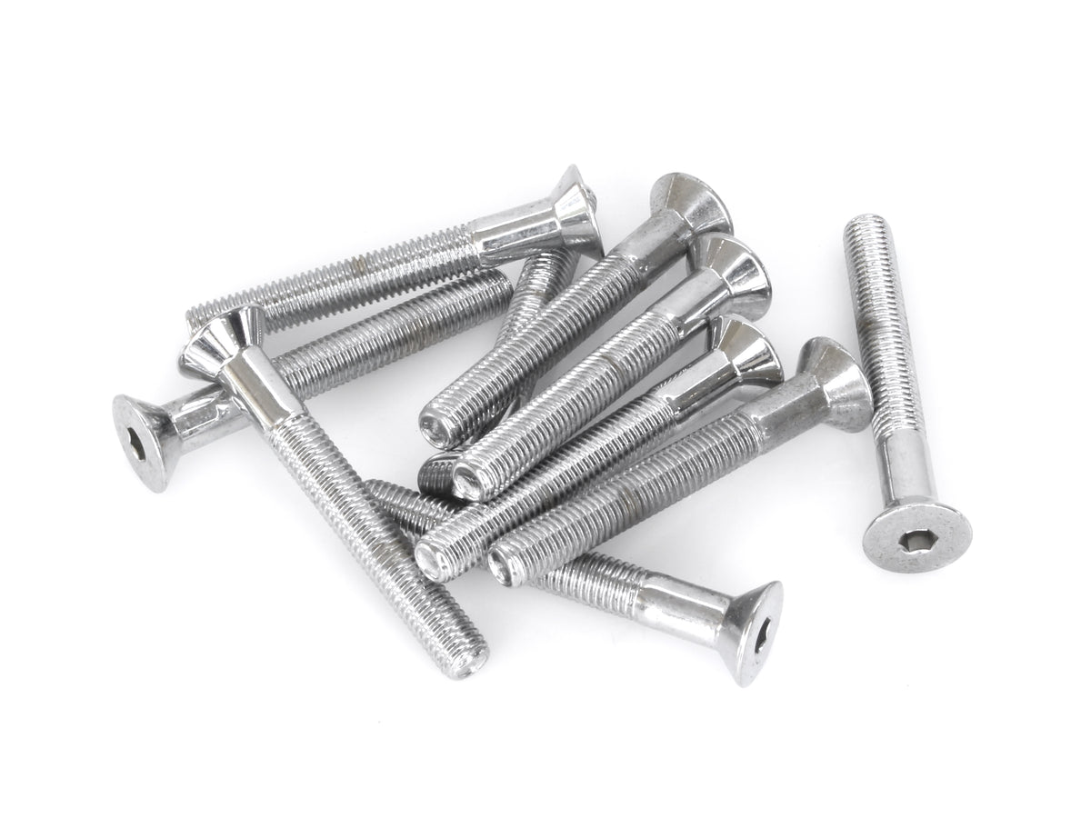 1/4-28 x 2in. UNF Flat Head Allen Bolt - Chrome. Pack 10.