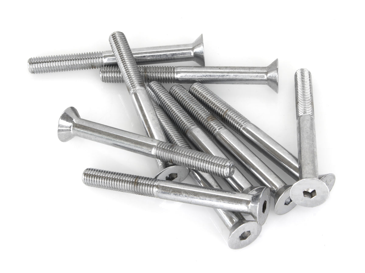 1/4-28 x 2-1/2in. UNF Flat Head Allen Bolt - Chrome. Pack 10.