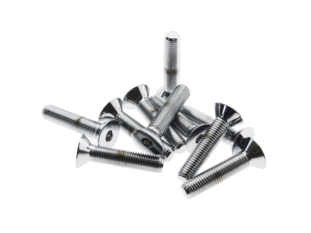 5/16-24 x 1-1/2in. UNF Flat Head Allen Bolts - Chrome. Pack 10.