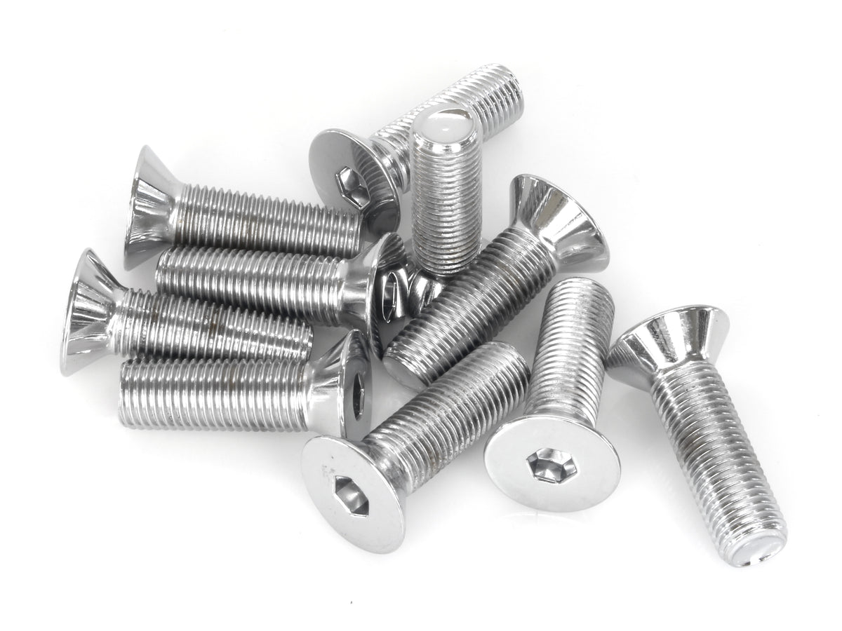 7/16-20 x 1-1/2in. UNF Flat Head Allen Bolt - Chrome. Pack 10.