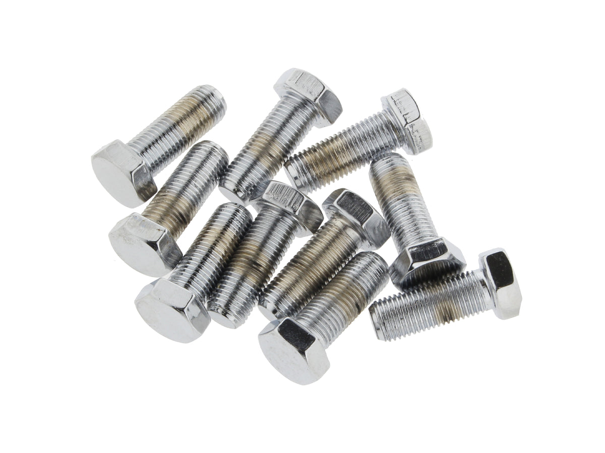 3/8-24 x 1in. UNF Hex Head Bolts - Chrome. Pack 10.