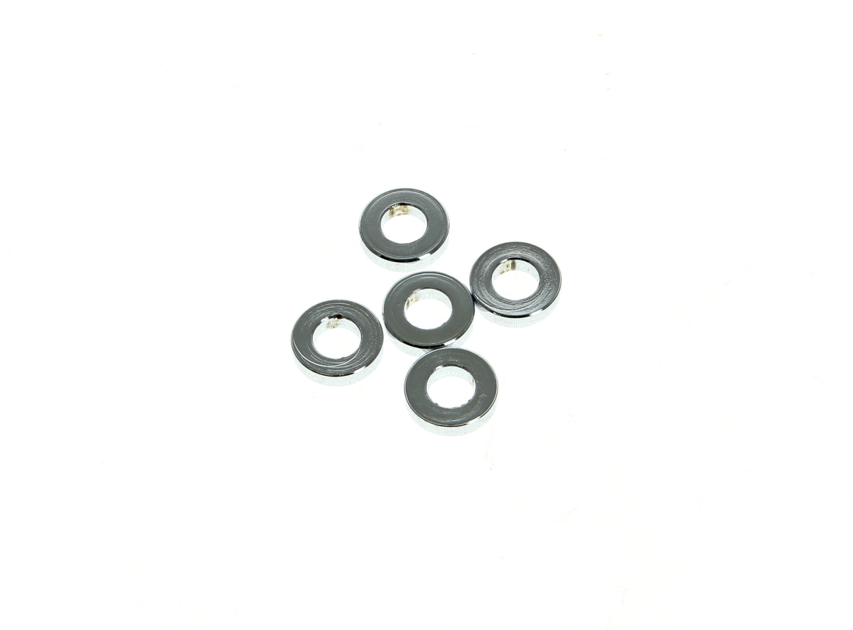 1/4in. ID x 1/8in. Wide Steel Spacers - Chrome. Pack 5.