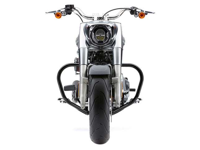 Engine Guard Freeway Bar - Black. Fits Softail Slim, Fat Bob, Deluxe, Sport Glide, Fat Boy, Heritage & Breakout 2018up.