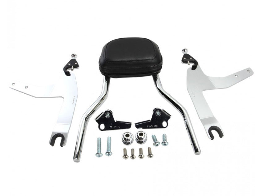 Short Quick Detachable Sissy Bar Kit - Chrome. Fits FX Softail 2006-2015 & Fatboy 2007-2017 with 200mm Rear Tyre.