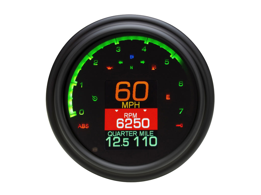 4-1/2in. Tank Mount KPH Speedometer with Tachometer - Black. Fits Big Twin 1936-2003.