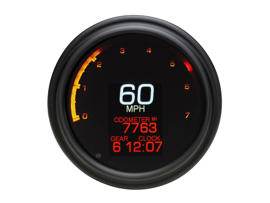 4-1/2in. Tank Mount KPH Speedometer with Tachometer - Black. Fits Softail 2011up, Road King 2014up & Dyna Switchback, Custom & Fat Bob 2012-2017.