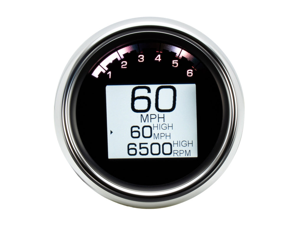 3-3/8in. Round KPH Speedometer with Tachometer - Chrome. Fits Dyna & Sportster 1994-2003.